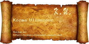 Kozma Ulisszesz névjegykártya